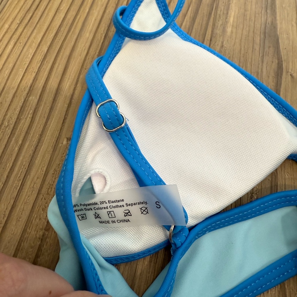 Shein Contrast Two-Tone Blue Bikini - Picture 3 of 4